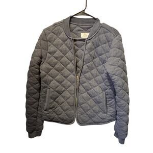 Marine Layer Quilted Gray Bomber Jacket